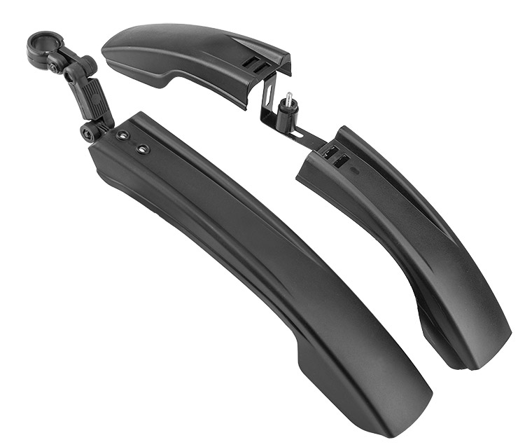 Комплект крыльев 24"-26" XGNB-014, полуфэтбайк, пластик, чёрные 610205