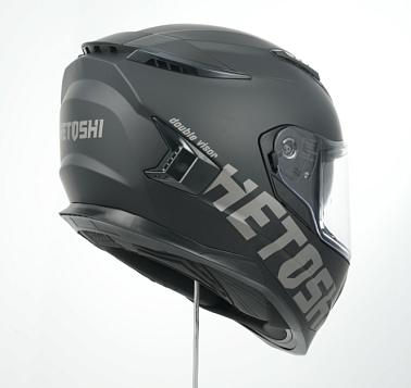 Шлем интеграл HETOSHI FF938 MATTE BLACK double visor Цв.Черно-серый р.M