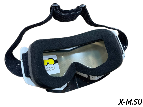 Очки зимние HETOSHI FJ05-2-1 (двойное стекло) цв. оправы Бело-черный цв.стекла прозрачный