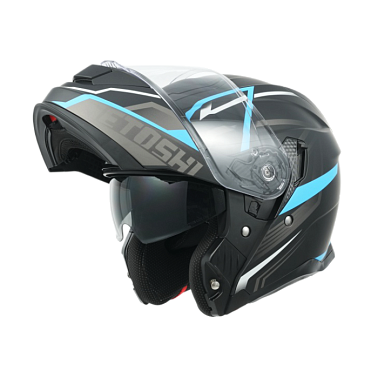 Шлем модуляр HETOSHI FF935 Shogun цв.Черно-сине-белый  р.S