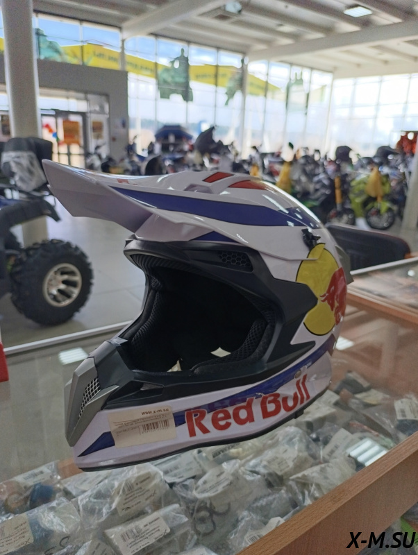 Шлем кроссовый HETOSHI RED BULL XD1-86 цв. Бело-фиолетовый р. M Шлем кроссовый HETOSHI RED BULL XD1-86 цв. Бело-фиолетовый р. M