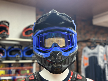 Шлем кроссовый HETOSHI OF836 EXOSS CROSS PRO MX289 цв.Черно-синий Матовый р.M