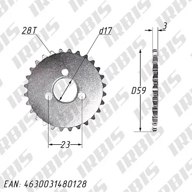 Звезда вала ГРМ 156FMJ (YX140); TTR150, KAYO-140, JMC, YCF 28T